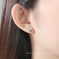Creative Heart Shape CZ Opal 925 Sterling Silver Stud Earrings